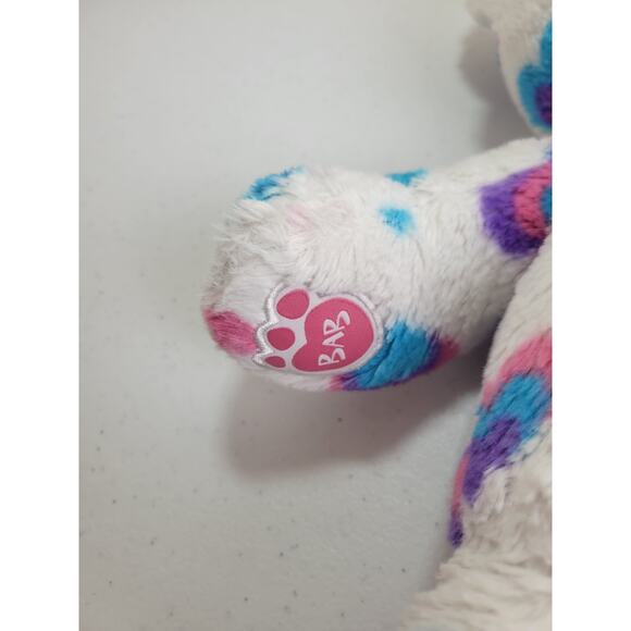 Build A Bear BAB 2014 Blue Pink Heart Spotted Bear Plush Stuffed Animal Toy 17" - Picture 4 of 8